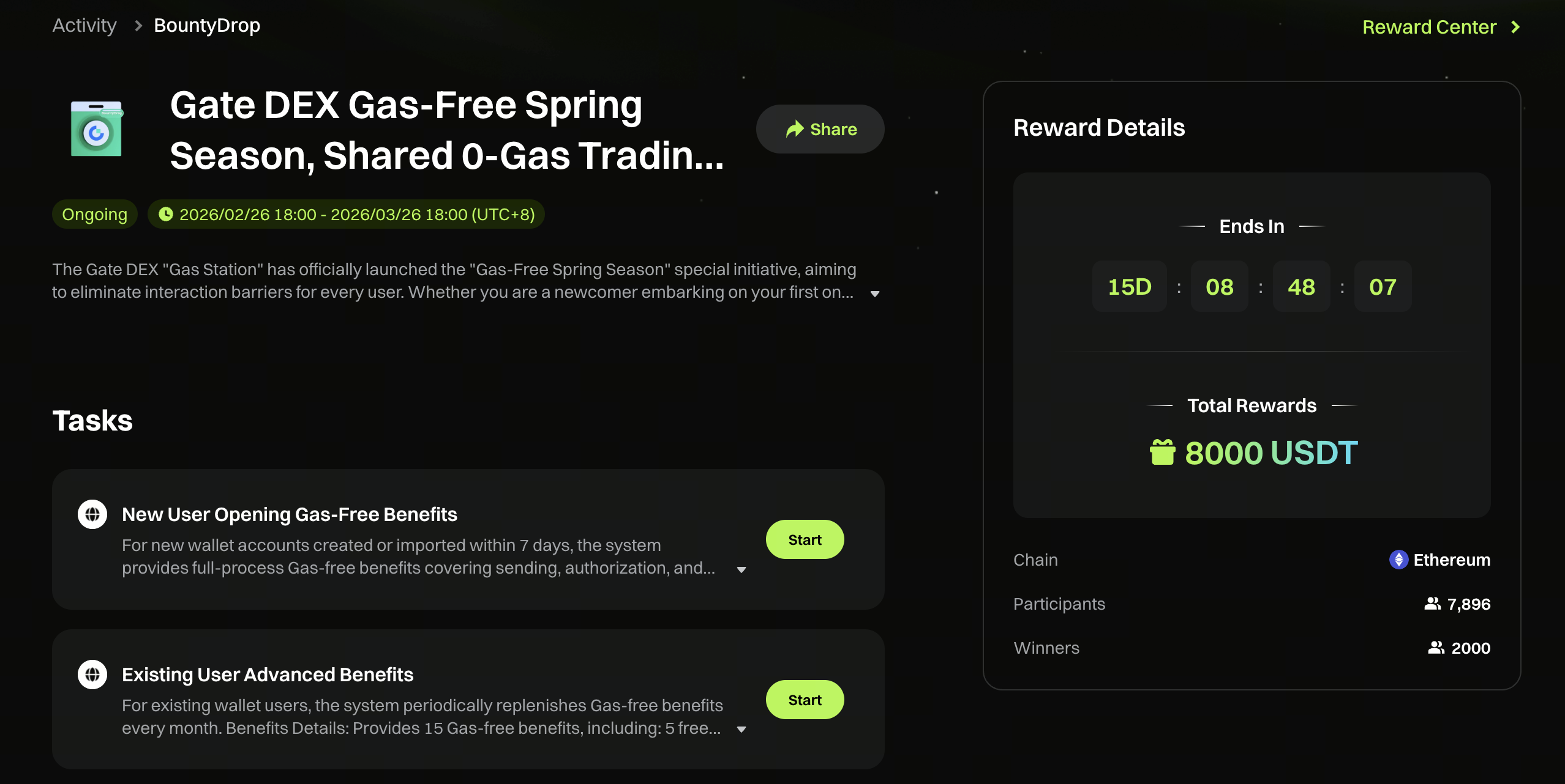 Visão geral do evento