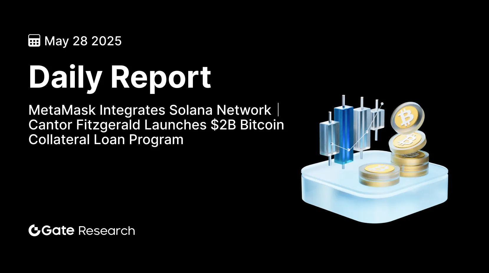 Gate Research Institute: MetaMask Wallet Plugin Officially Integrates Solana Network ｜Cantor Fitzgerald Launches $2 Billion Bitcoin-Backed Loan Program