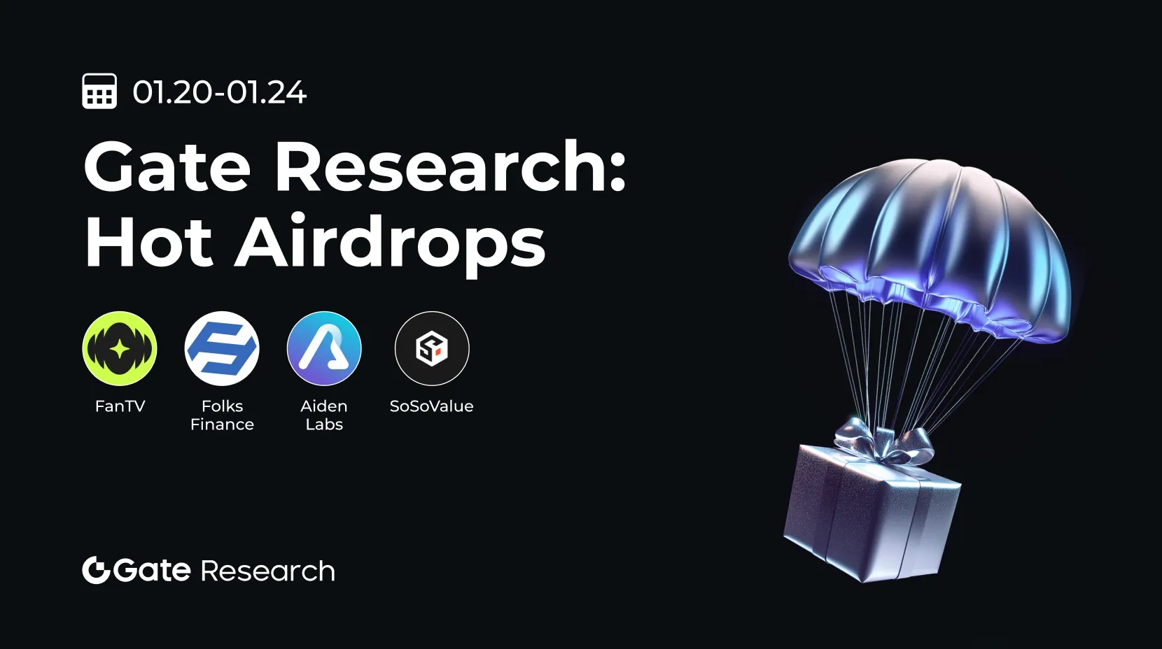 Gate 研究院：热门空投（01.20-01.24)
