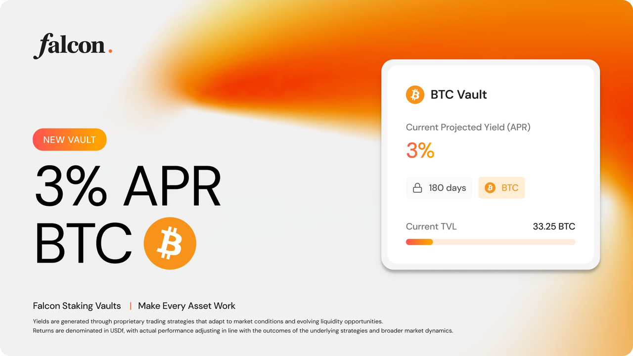 Falcon launched a yield vault that directly integrates offline BTC collateral