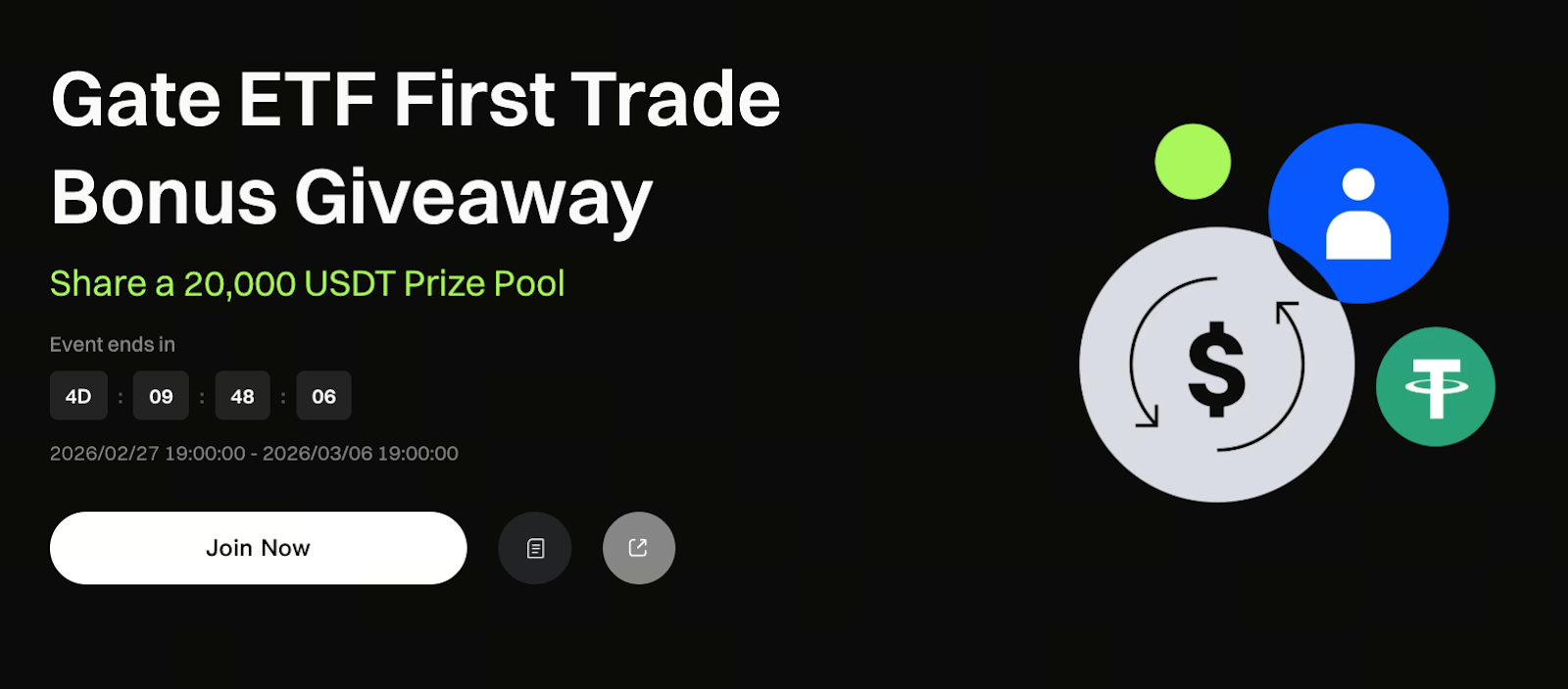 Gate ETF 首單福利放送：新手專屬禮金，瓜分 20,000 USDT 獎池