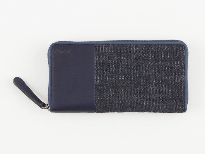 Sデニム x スクモレザー ラウンドジップ長財布 | Bluestone by Mens