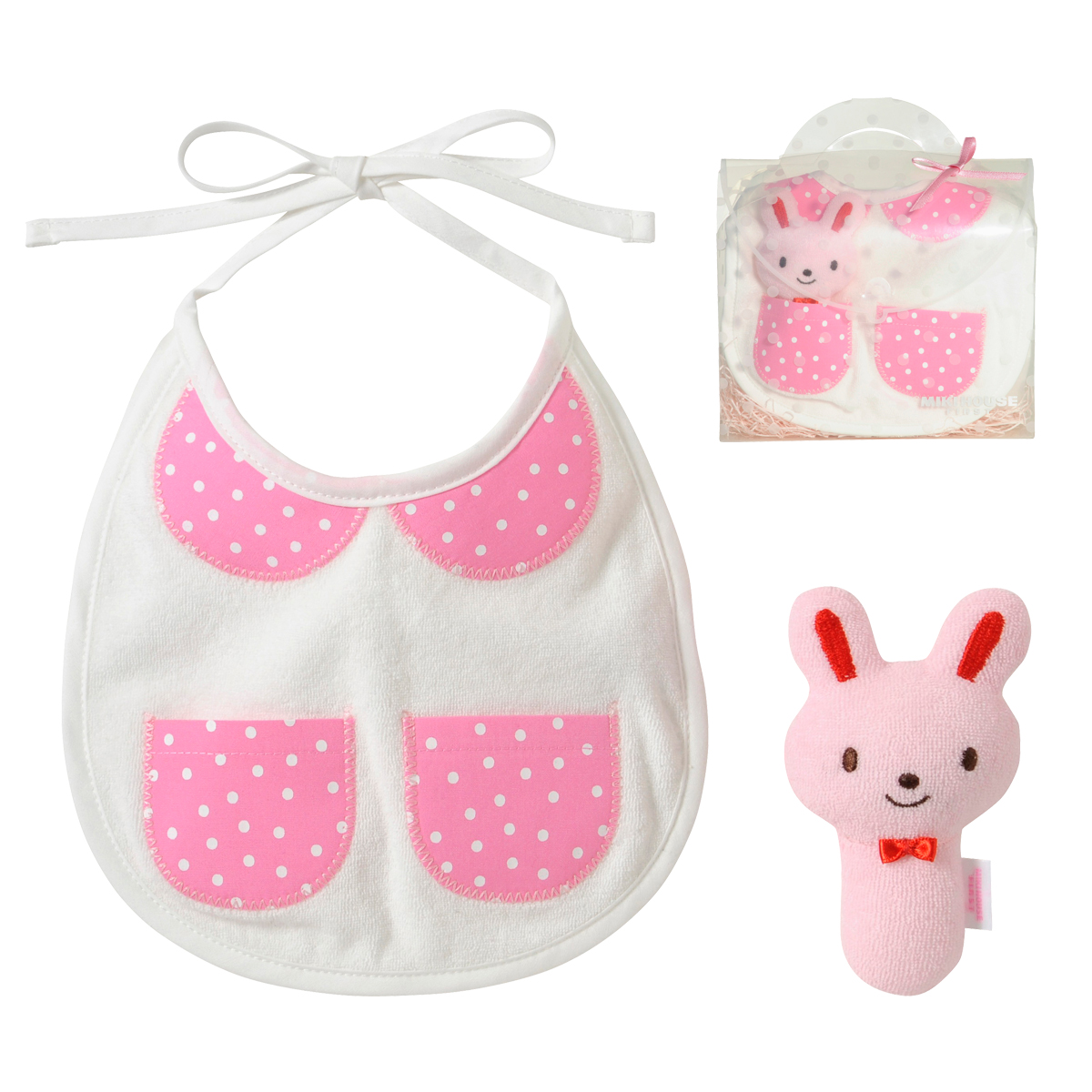 名入れギフト】くまちゃんうさちゃんスタイセット | MIKIHOUSE