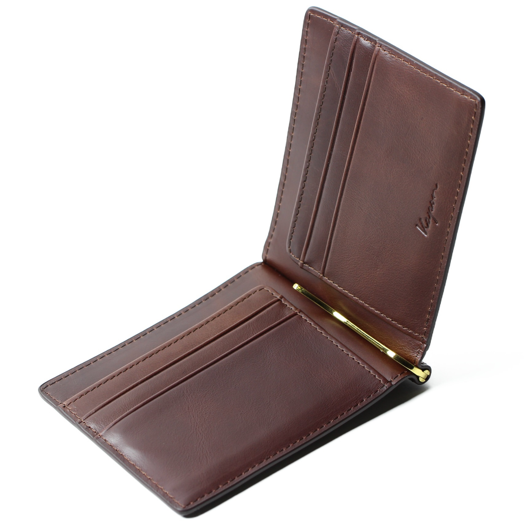 マネークリップ 本革 フルグレインオイルレザー | Kapon（カポン）の