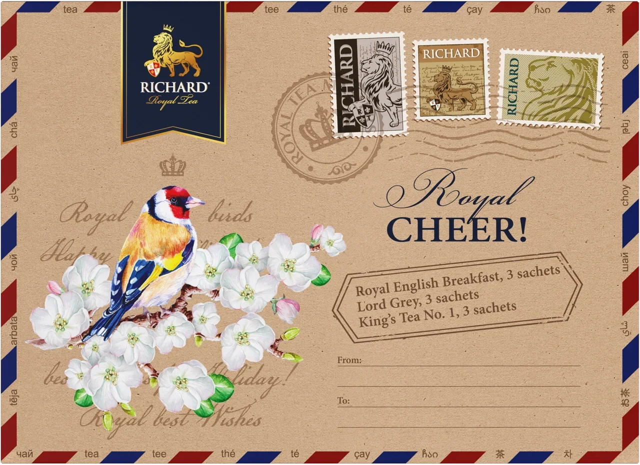 リチャード エアメール型 紅茶3種類アソート 柄違い４枚セット Richard リチャード Tanp タンプ