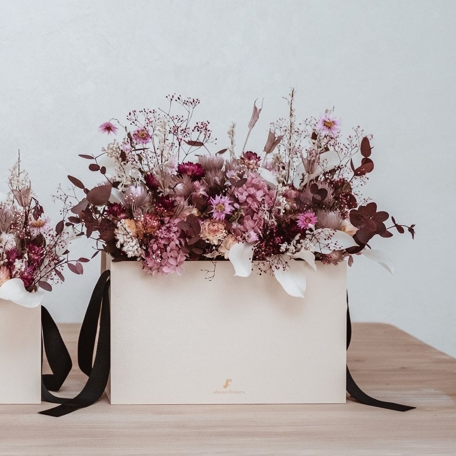 Flower Bag Df Smoky Pink フラワーバッグアレンジ ドライフラワー スモーキーピンク Always Flowers オールウェイズフラワーズ Tanp タンプ
