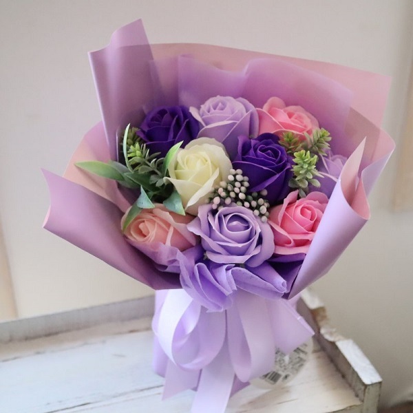 選べるぬいぐるみとソープフラワーの花束 | アトリエ美鈴の