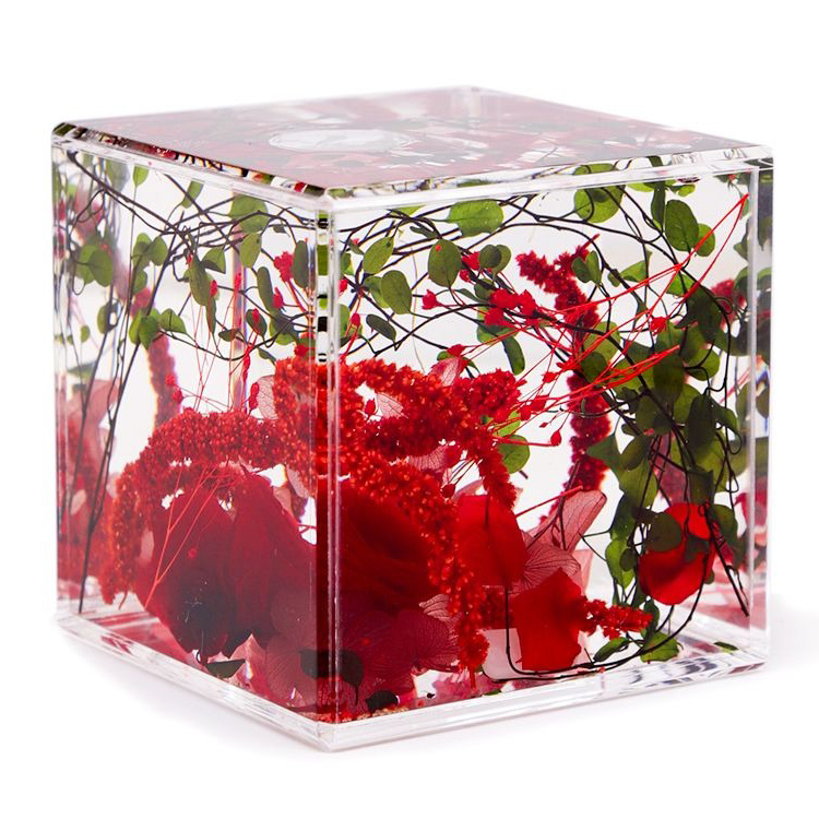 hikka ブルームアクア キューブ ハーバリウム 花 飾り インテリア hikka ブルームアクア キューブ ハーバリウム 花 飾り インテリア