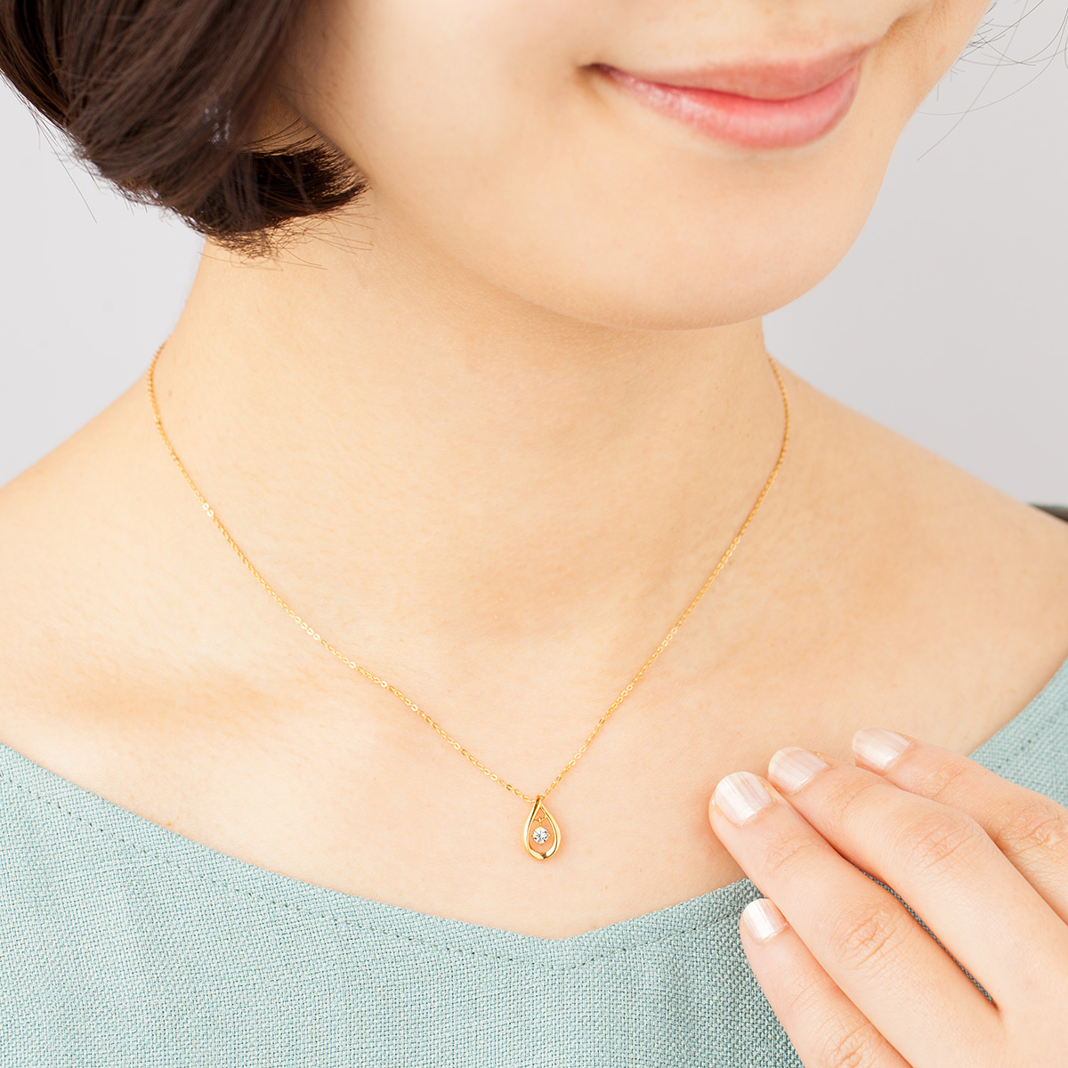 Cocoritate ネックレス 専用ケース付き 名入れ】しずくネックレス&ジュエリーケースセット | Canal4℃（カナル