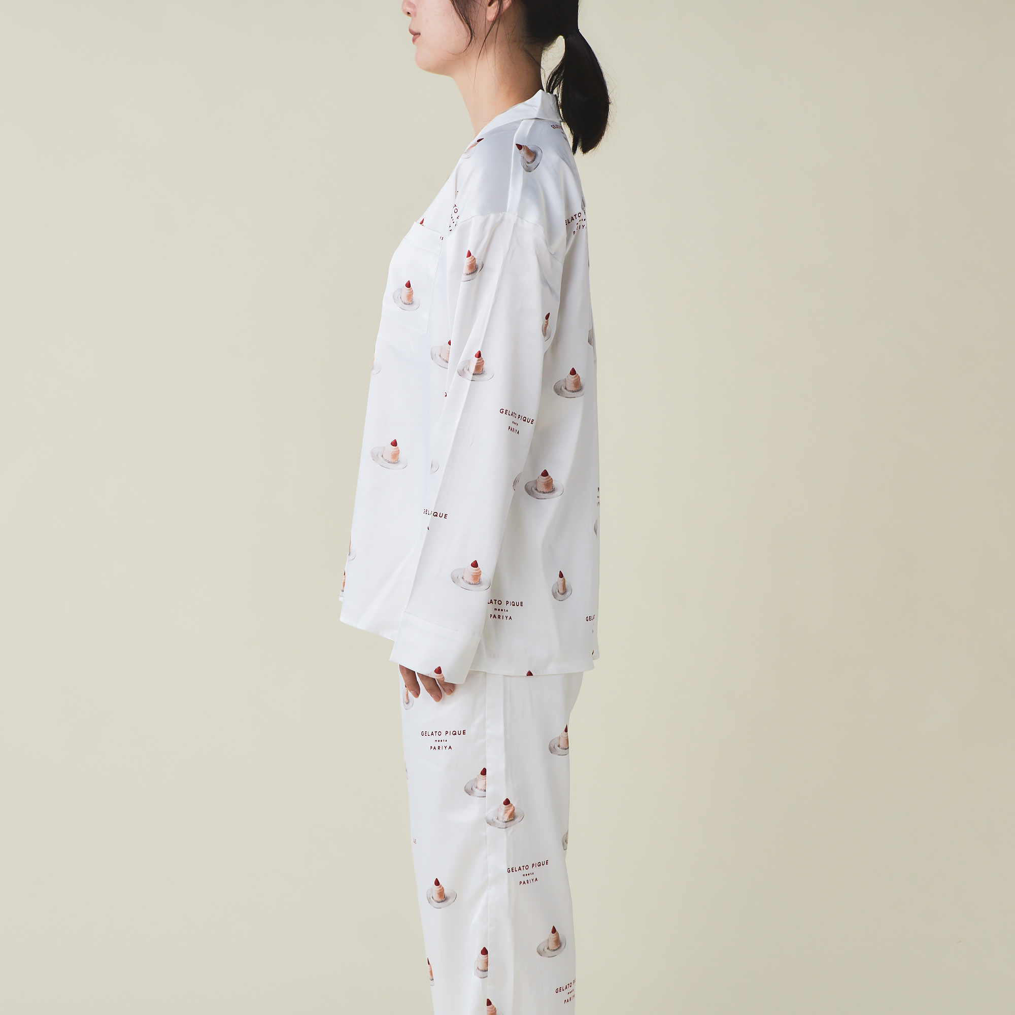 gelato pique PARIYA ケーキ柄シャツ ロングパンツ セット gelato pique - gelato pique PARIYA ケーキ柄シャツ ロング
