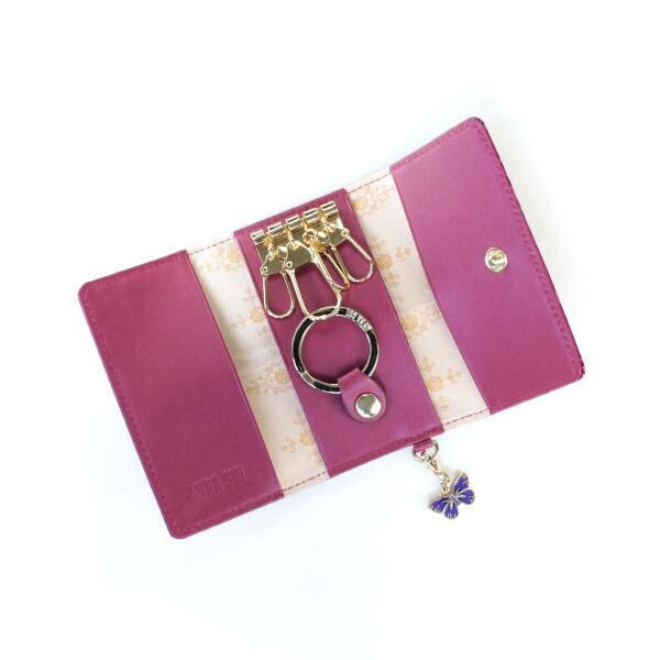 ♡新品未使用 アナスイ キーケース ローズハート チャーム 巾着保存袋付 本革 ANNA SUI アナスイ ANNASUI キーケース ローズハート : Clover