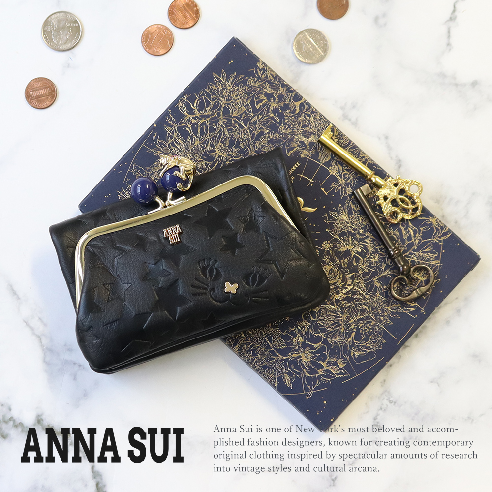 ANNA SUI(アナスイ)外口金二つ折り財布 プレイングキャット(ゴールド) プレイングキャット 口金長財布 ANNA SUI / アナ スイ