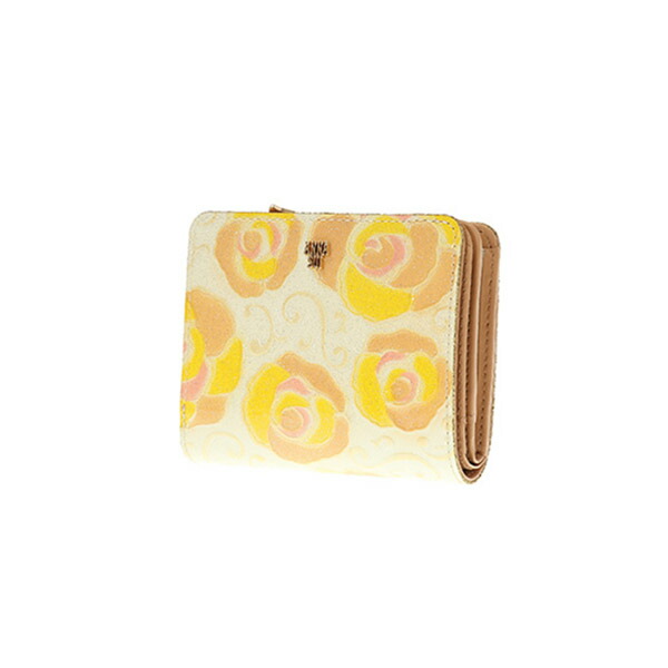 美品✨️ANNA SUI アナスイ 2つ折り イエロー 黄 マジカルローズ 財布 アナスイ ANNA SUI マジカルローズ 2つ折財布 anna1087 | ANNA
