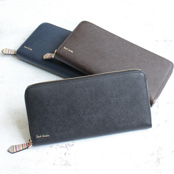 【美品】ポールスミス Paul Smith 長財布　ジップストローグレイン1 ポールスミス 長財布 ファスナー長財布 ラウンドジップ ジップ