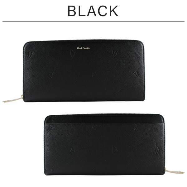 ✨美品✨ ポールスミス スミシーハート ラウンドファスナー 長財布 ブラック 美品 ポールスミス スミシーハート 長財布 黒 ラウンドファスナー青