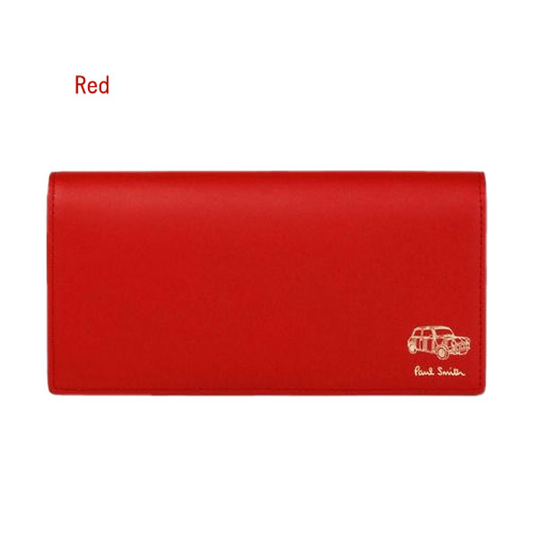 【未使用品】ポールスミス ミニエンボス かぶせ長財布 レッド 箱付き 60-w6739_1.jpg