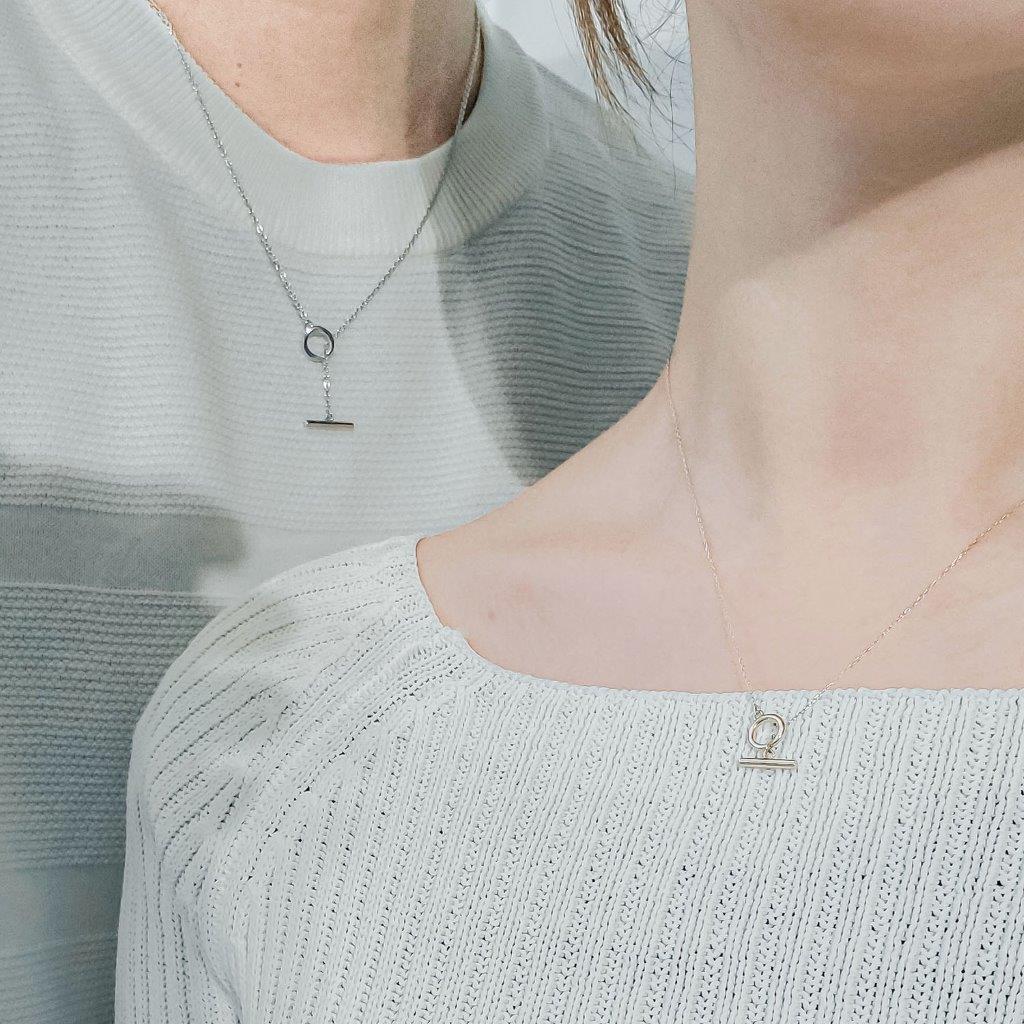 L&Co. エルアンドコー シルバー ネックレス Tバー シンプル 美品 L&Co. エルアンドコー シルバー ネックレス Tバー シンプル 美品