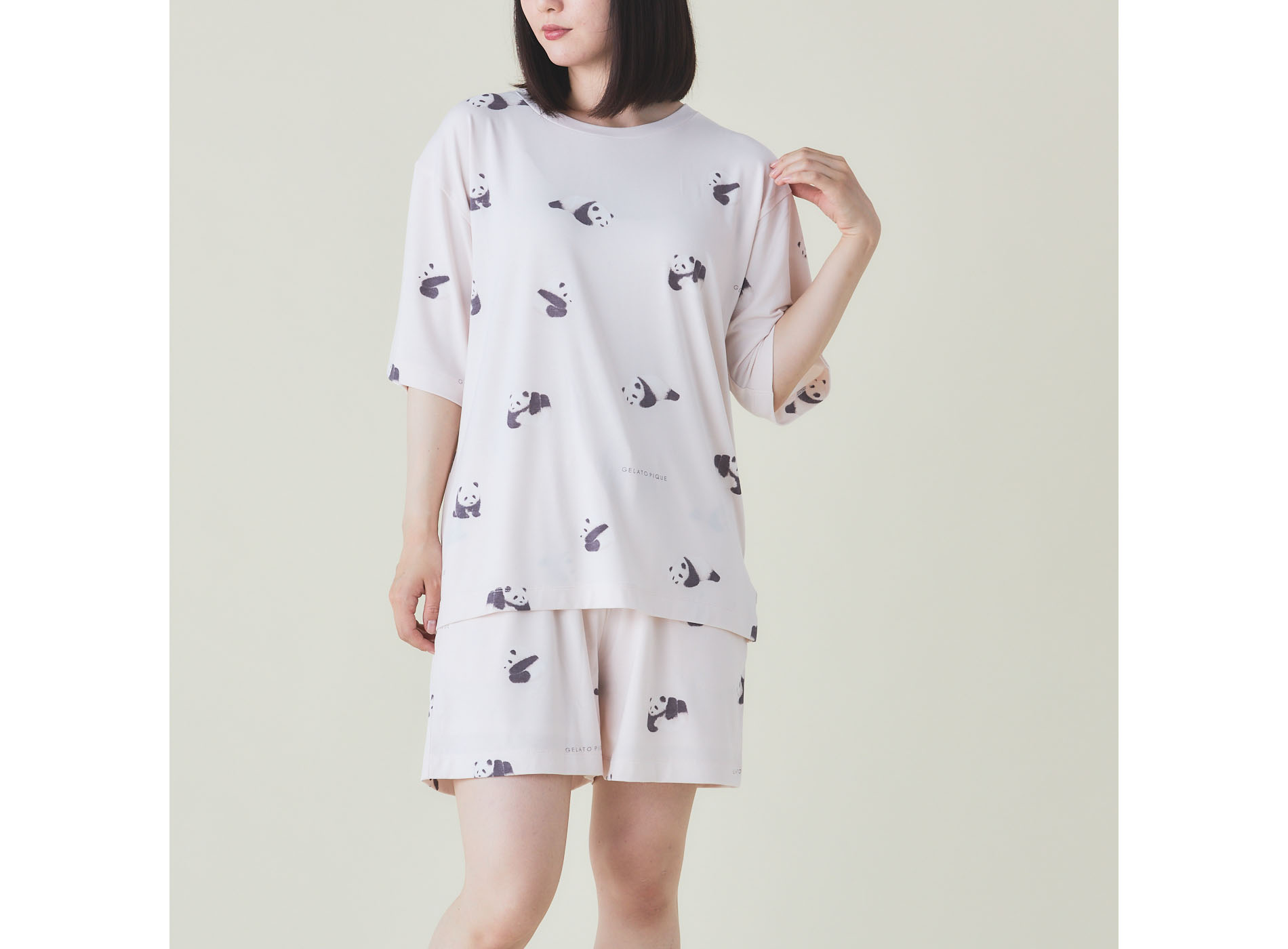 WOMEN】パンダ柄 Tシャツ＆ショートパンツセット | gelato pique