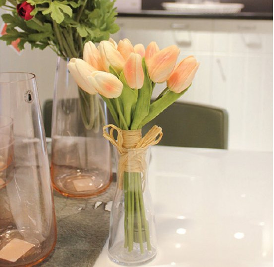 Y2435-7 スワロフスキー チューリップ・カラー 花 オブジェ 2個