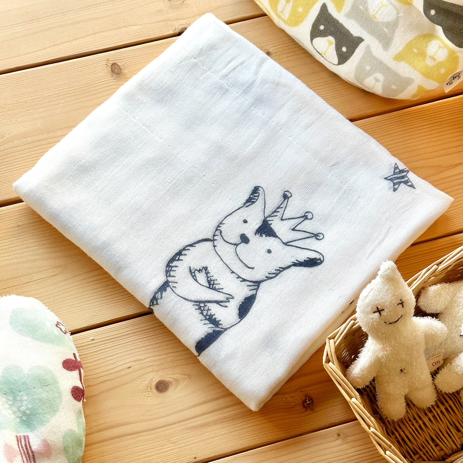 おくるみ3重ガーゼケット 月齢おくるみ/ナンバードッグ | Hug Me