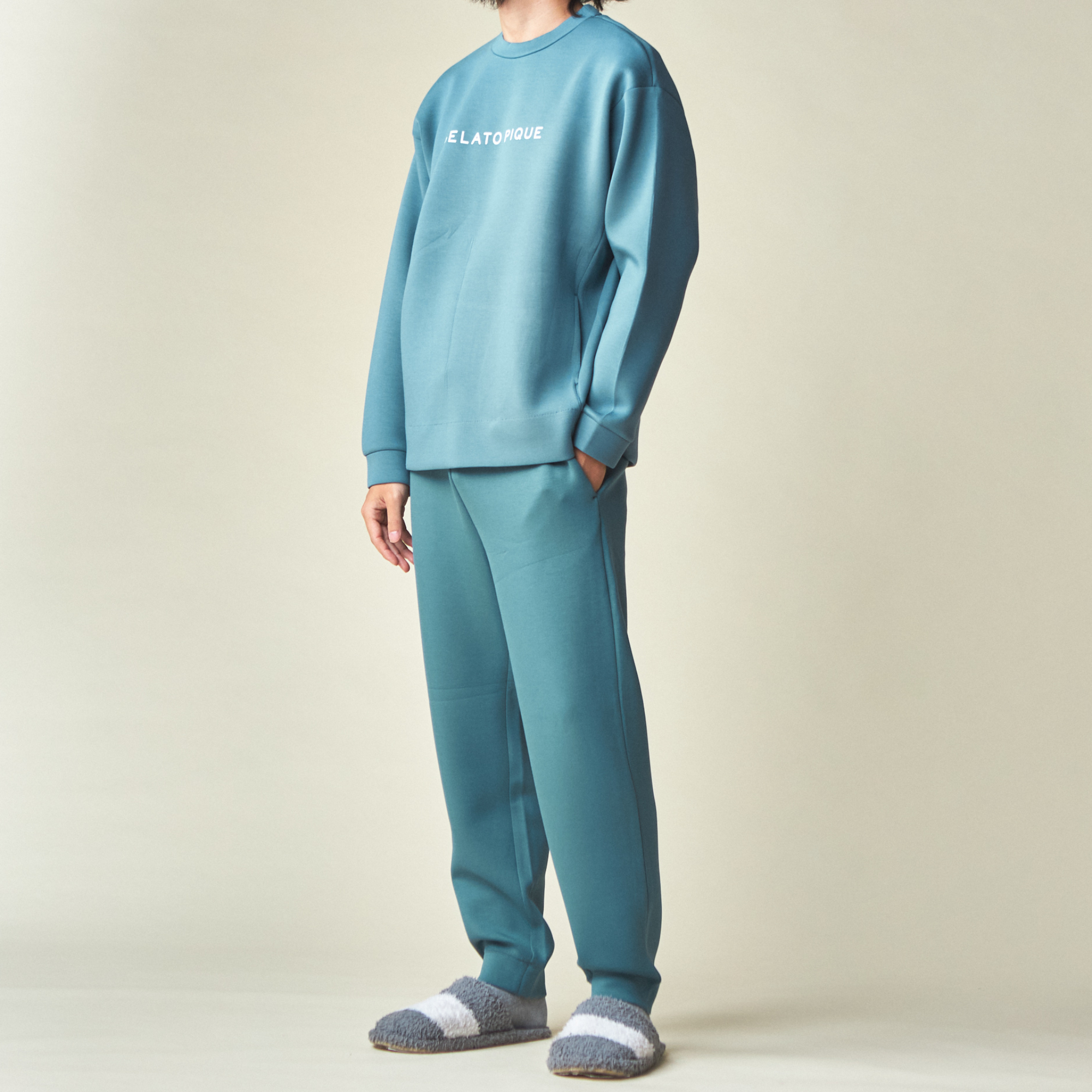 HOMME】ポンチワンポイント プルオーバー＆ロングパンツセット 