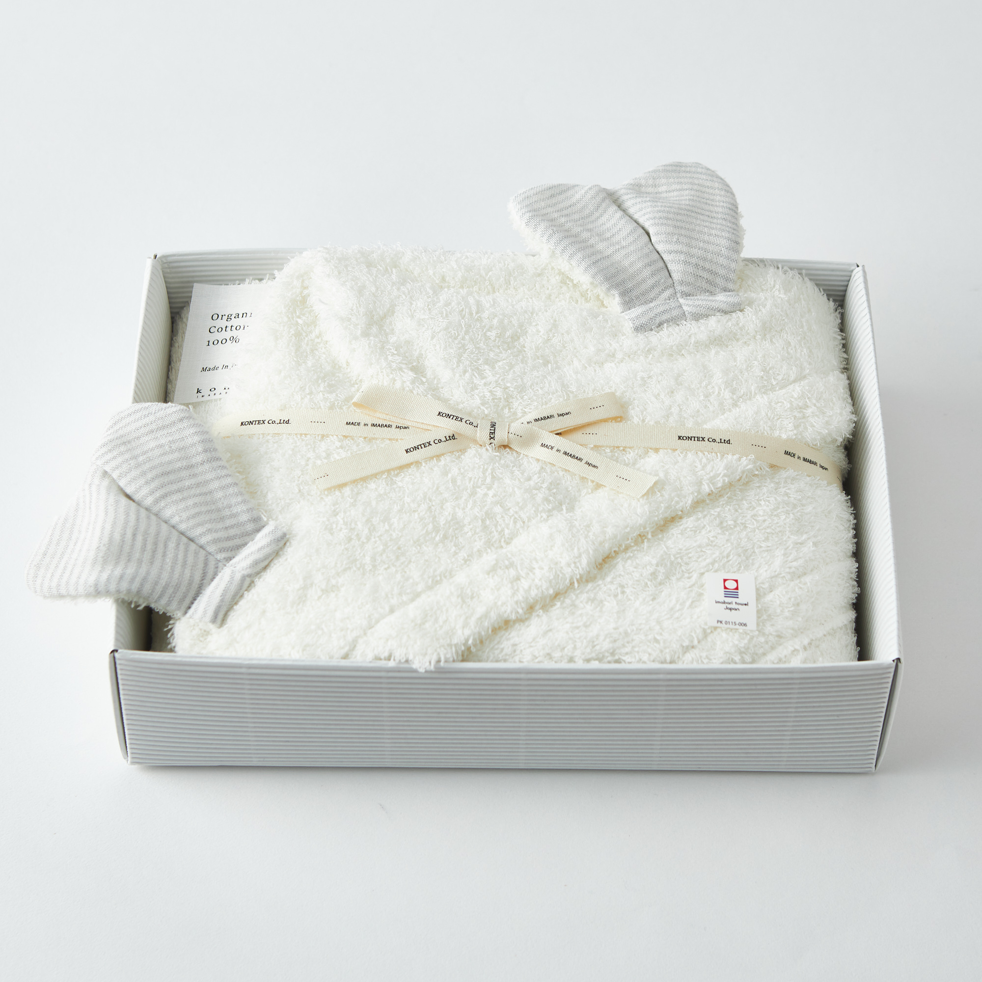 名入れギフト】ふわふわアニマルブロック+フード付きバスタオル