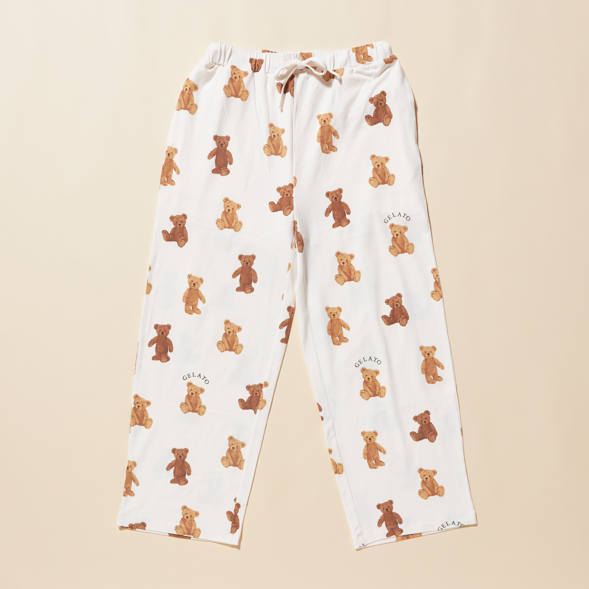 WOMEN】ベアワンポイントTシャツ&ベア柄ロングパンツ | gelato pique 