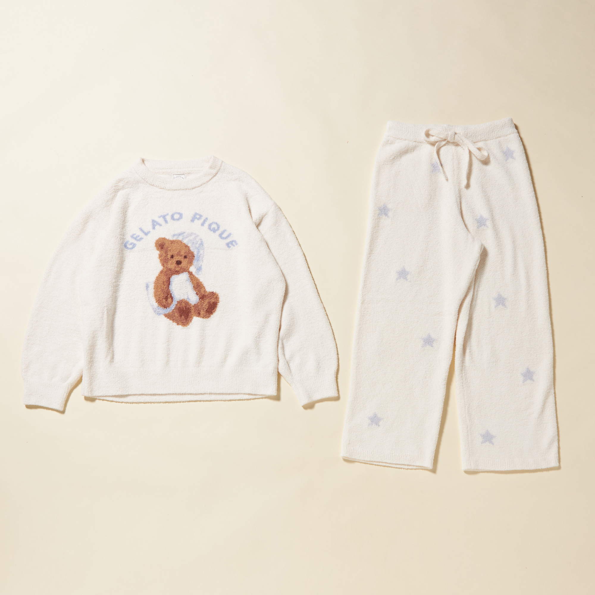 WOMEN】GOOD NIGHT BEAR JQDプルオーバー&スターJQDロングパンツ