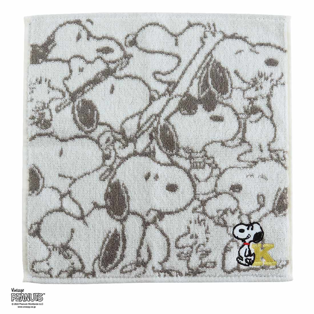 スヌーピー ハンカチタオル2枚セット｜イニシャル&ストライプ