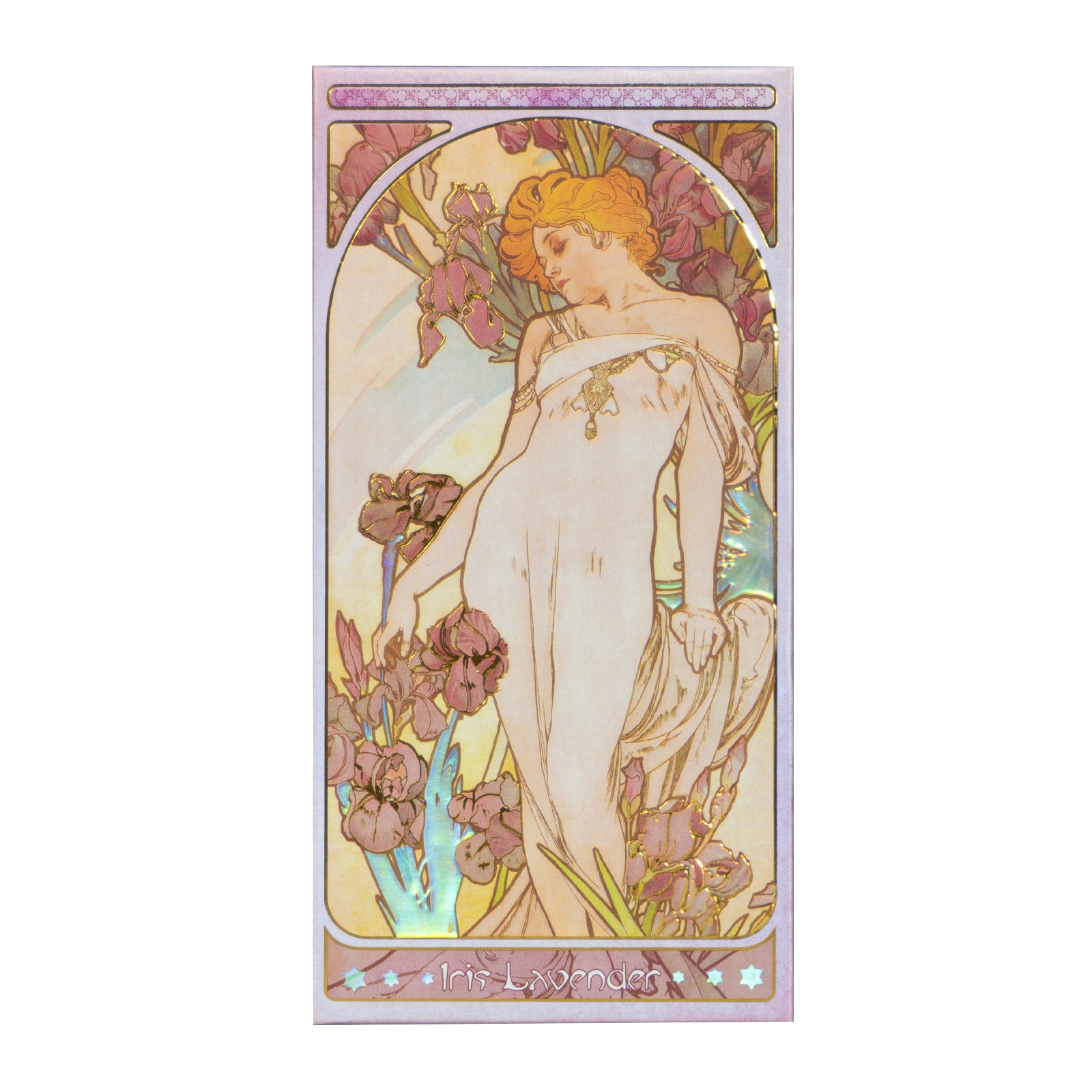 【試着のみ】2025完売ストロベリーフィールズ　シアーライトミュゲ花柄フレア 名入れ/BOX付】ミュシャのアイシャドウ＆レースハンカチセット