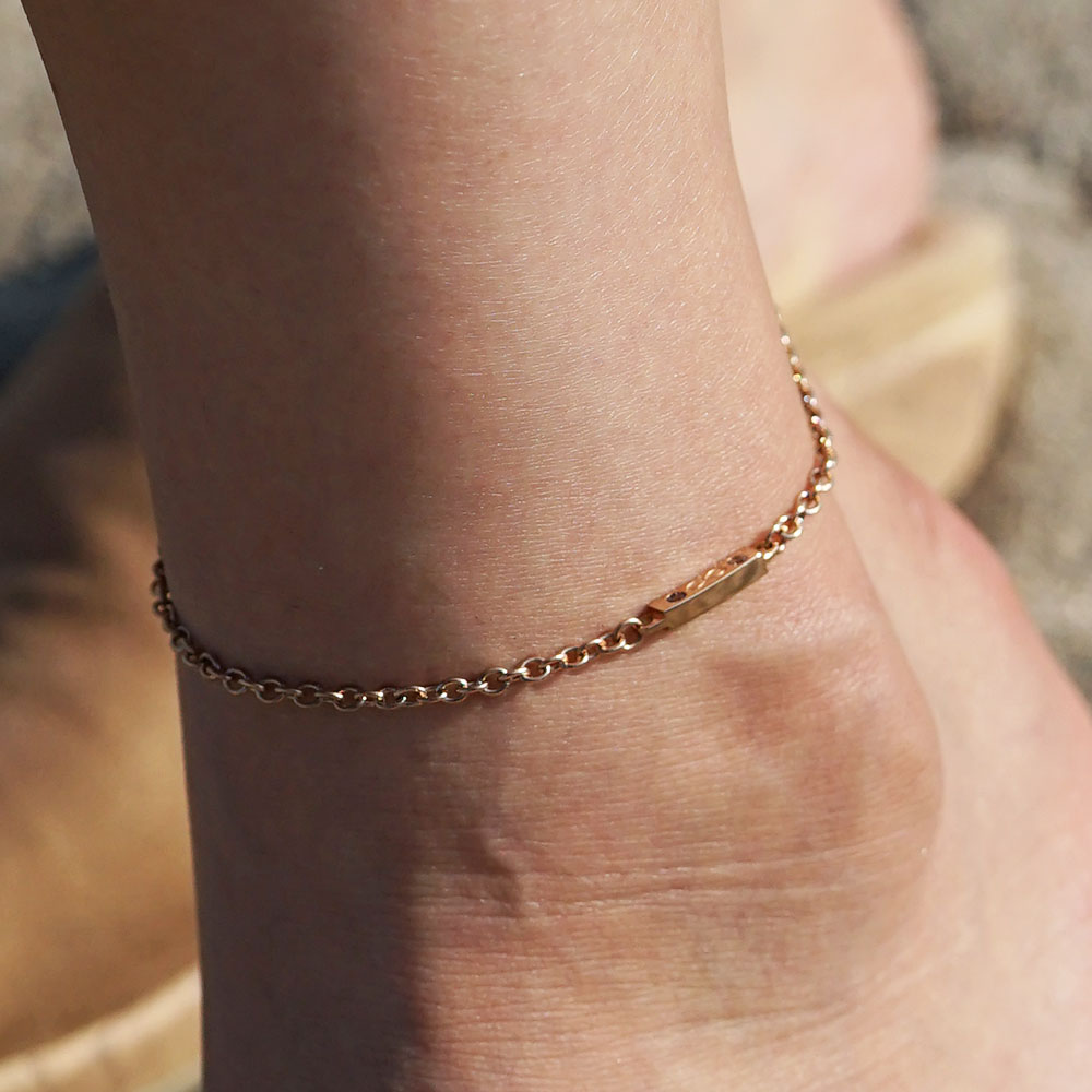 セミオーダー・刻印】誕生石 チェーン アンクレット TWWA APB0116