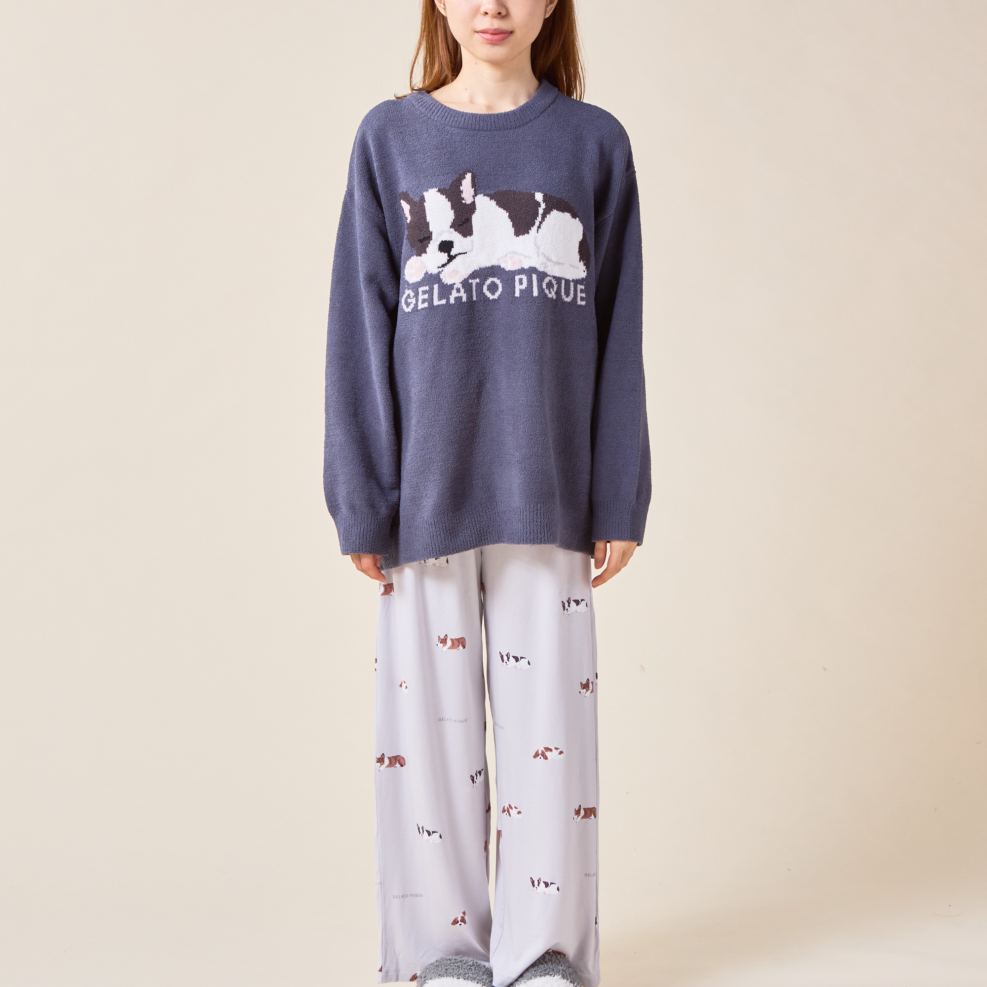 WOMEN】エアモコSLEEPING DOG JQDプルオーバー＆DOG柄ロング