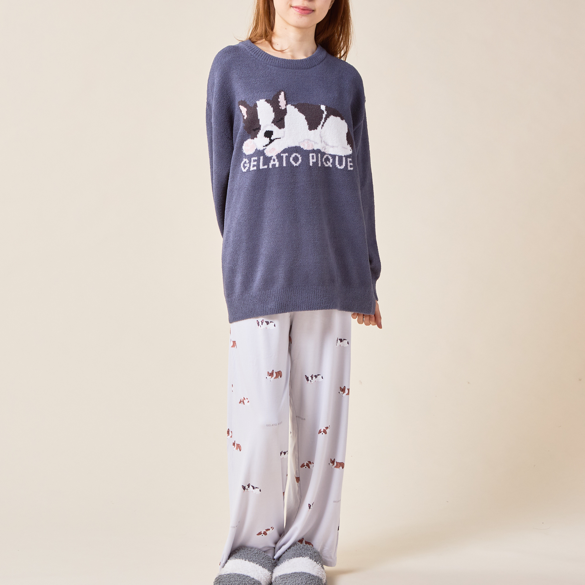 WOMEN】エアモコSLEEPING DOG JQDプルオーバー＆DOG柄ロング