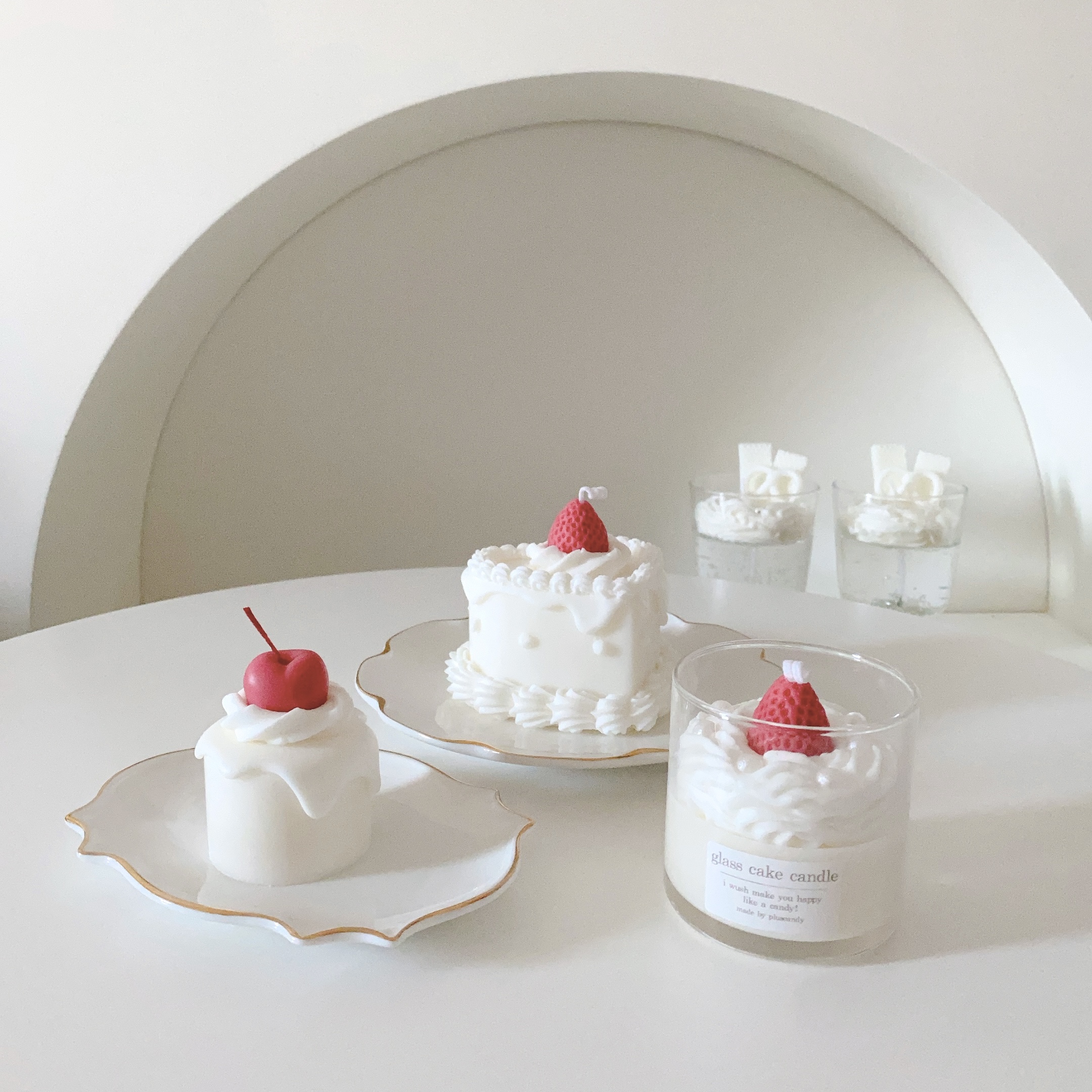 グラスケーキキャンドル ショートケーキ | pluscandy（プラス