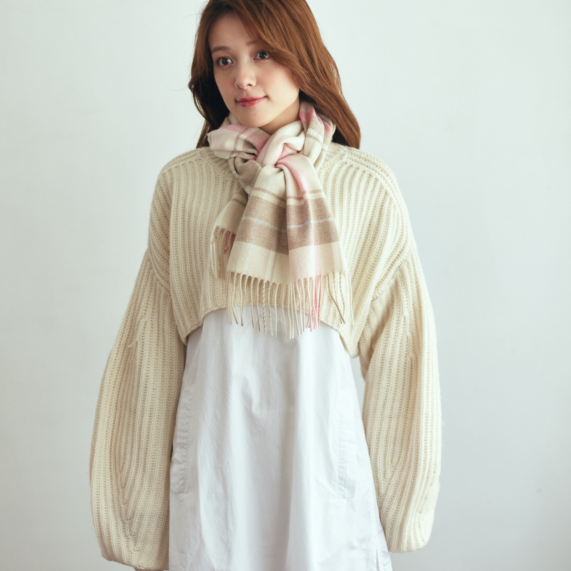 名入れ/ボックス付】カシミヤ100%マフラーとメンズグローブセット