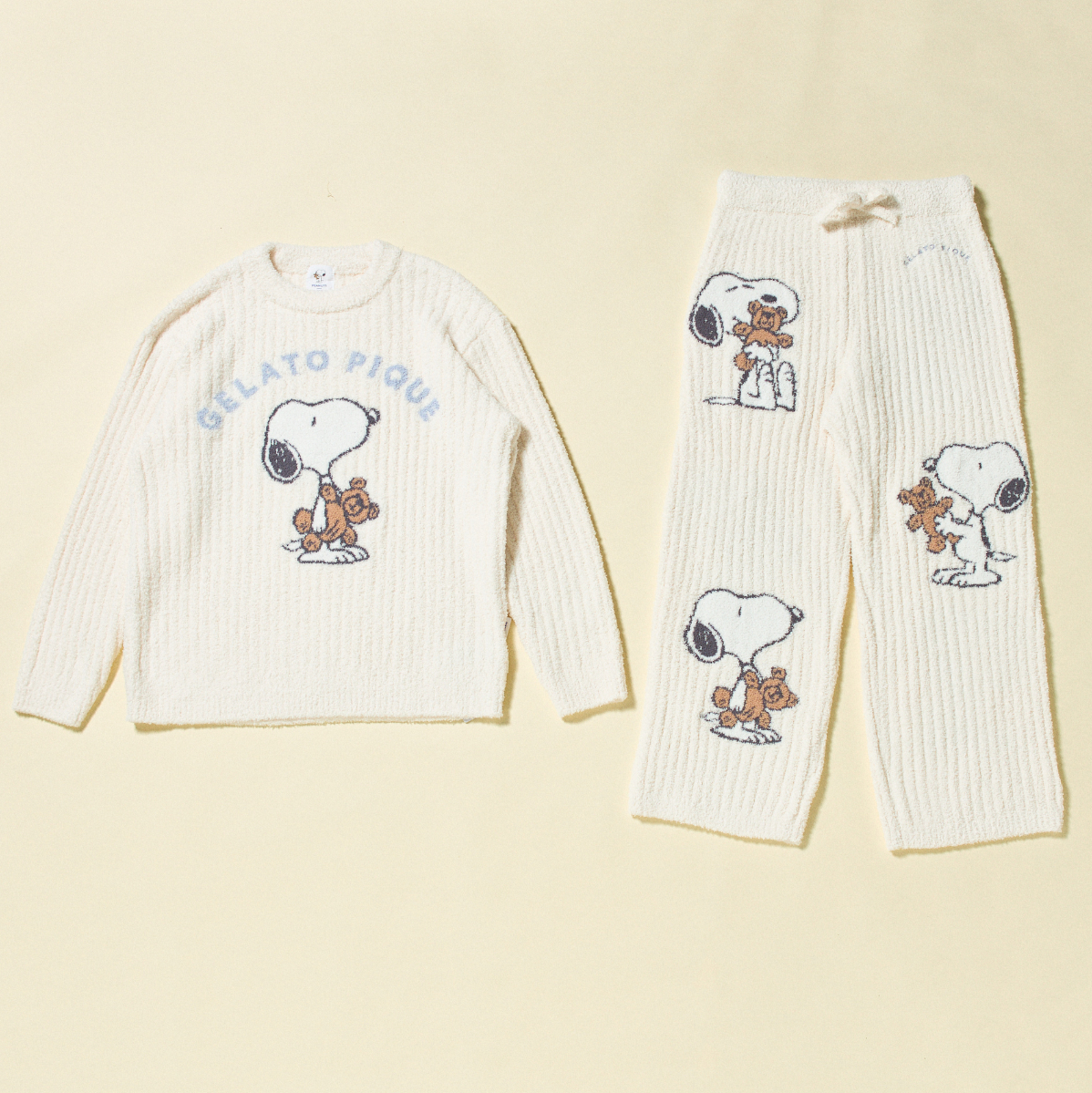 WOMEN】【PEANUTS】SNOOPY×BEAR JQDプルオーバー＆ロングパンツ