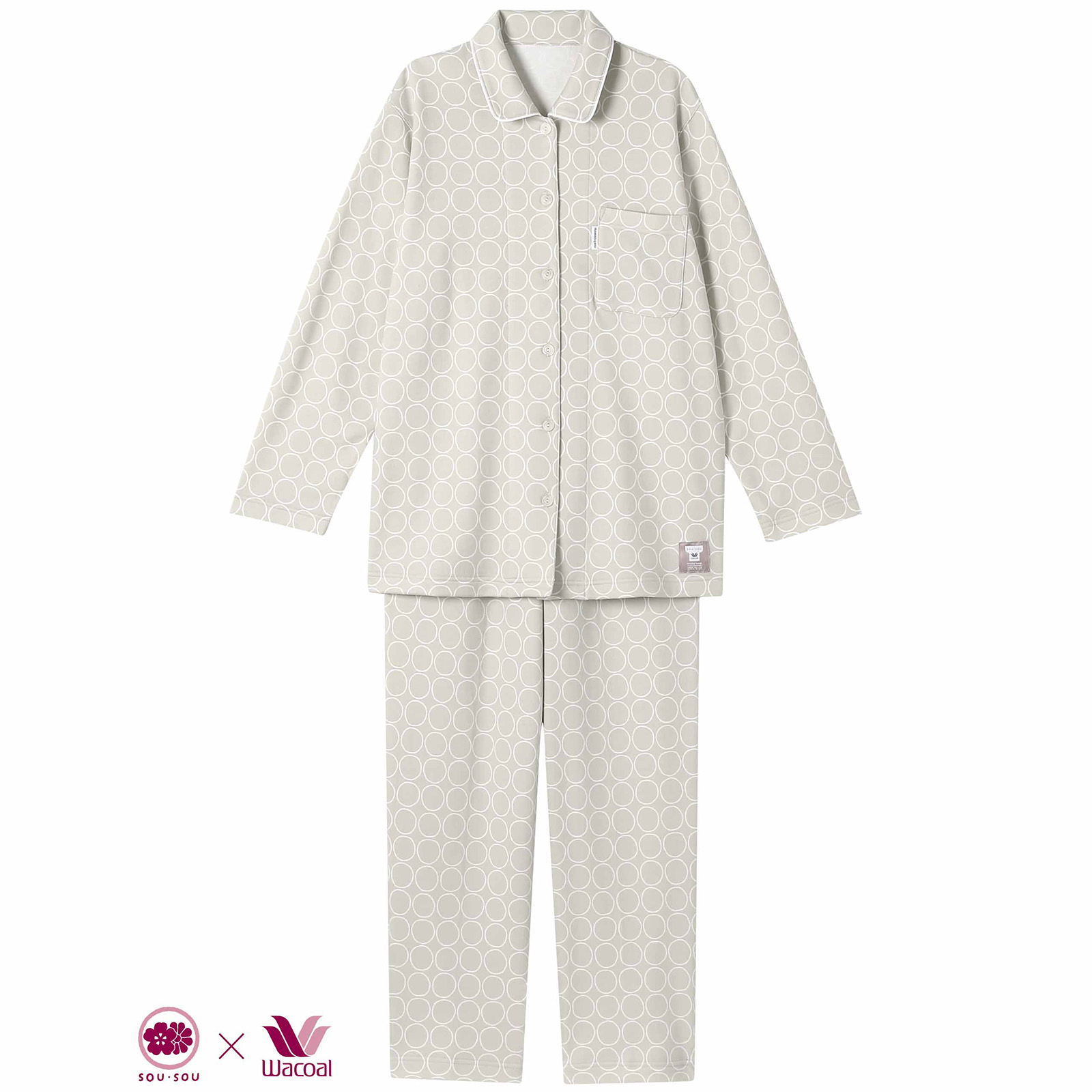 綿100％の冬のあったかパジャマペアセット｜SOU・SOU柄 | Wacoal