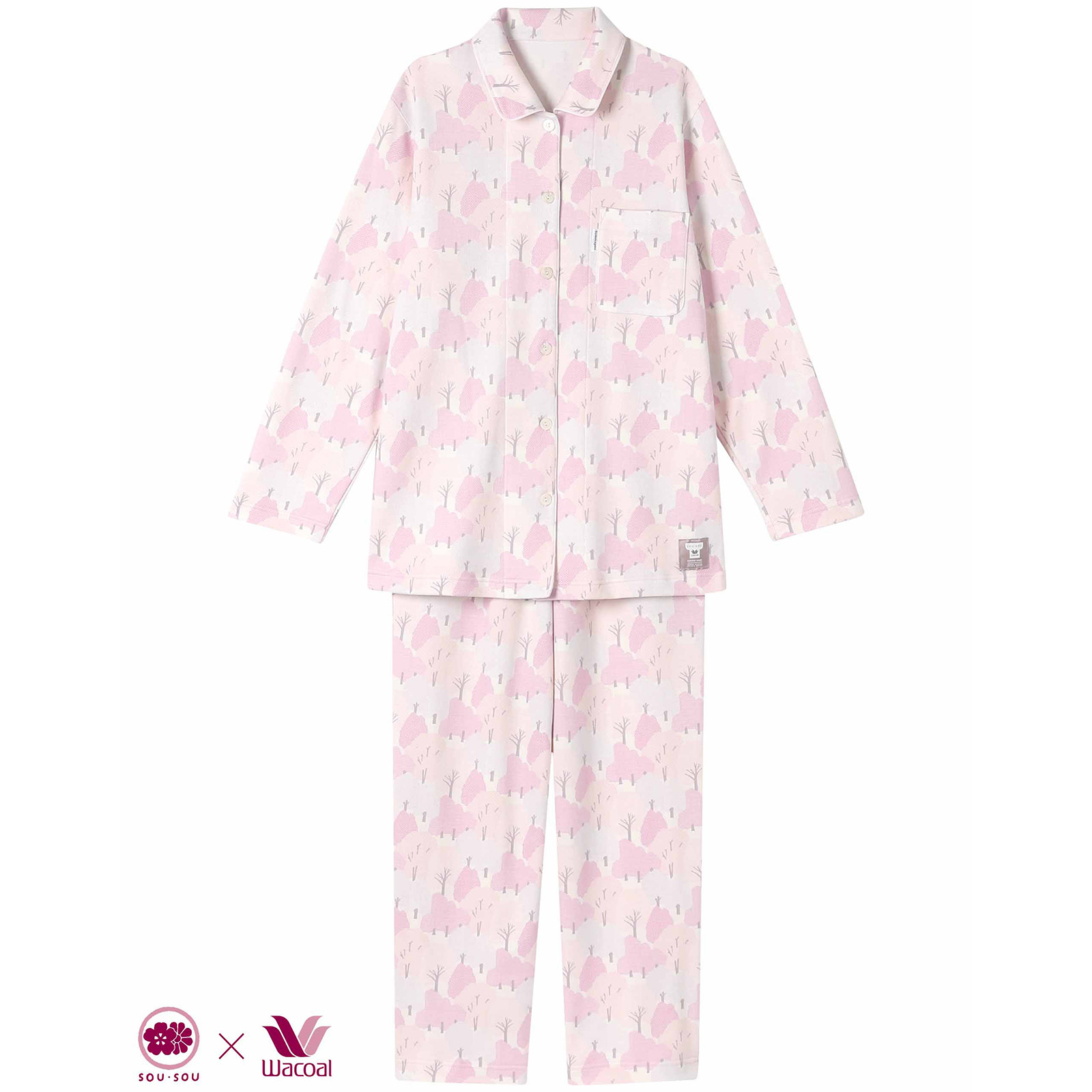 綿100％の冬のあったかパジャマペアセット｜SOU・SOU柄 | Wacoal