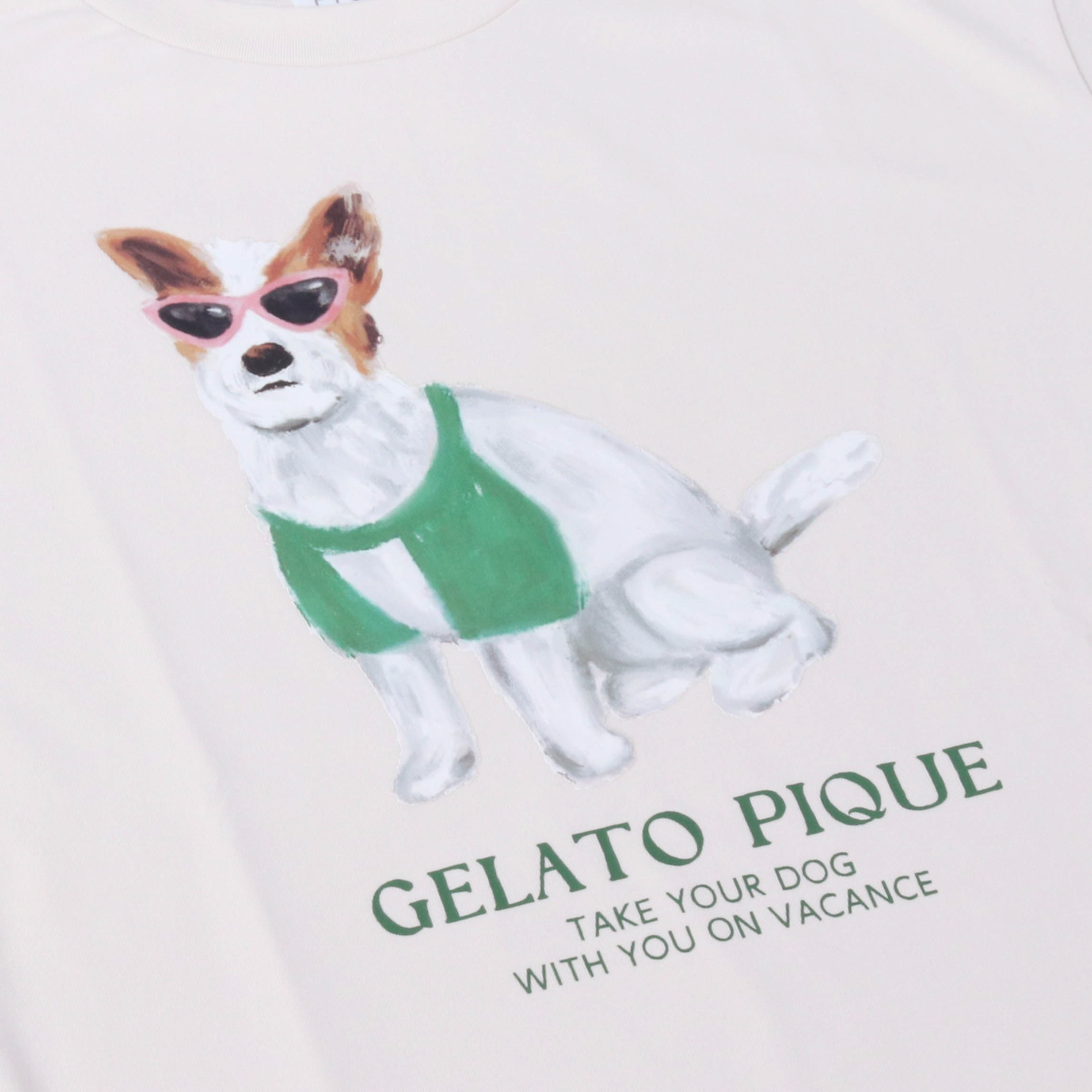 大人気!! gelato pique HAPPY DOG Tシャツ&ハーフパンツ SET WOMEN】DOGワンポイントTシャツ＆UNISEX SUMMER DOG総柄ハーフ