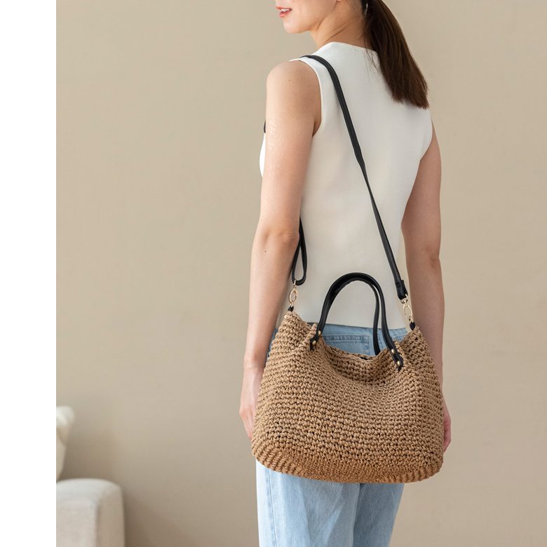 ショルダー籠バッグ シリーズ累計8,210個販売】チクチクしない かごバッグ 斜めがけ