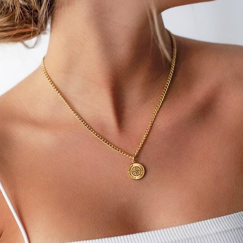 ペアセット/ギフトBOX】太陽モチーフのコインネックレスセット | GLUCK