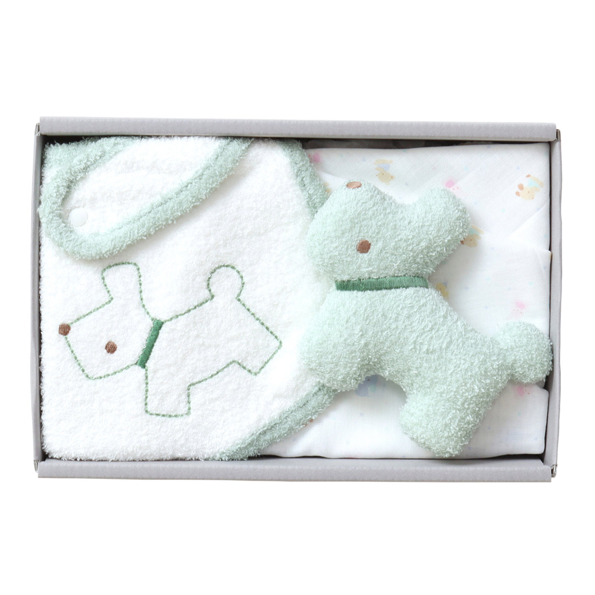 【3点セット】　ファミリア　【美品】 スタイ・マスコット・ガーゼハンカチの3点ギフトセット | familiar