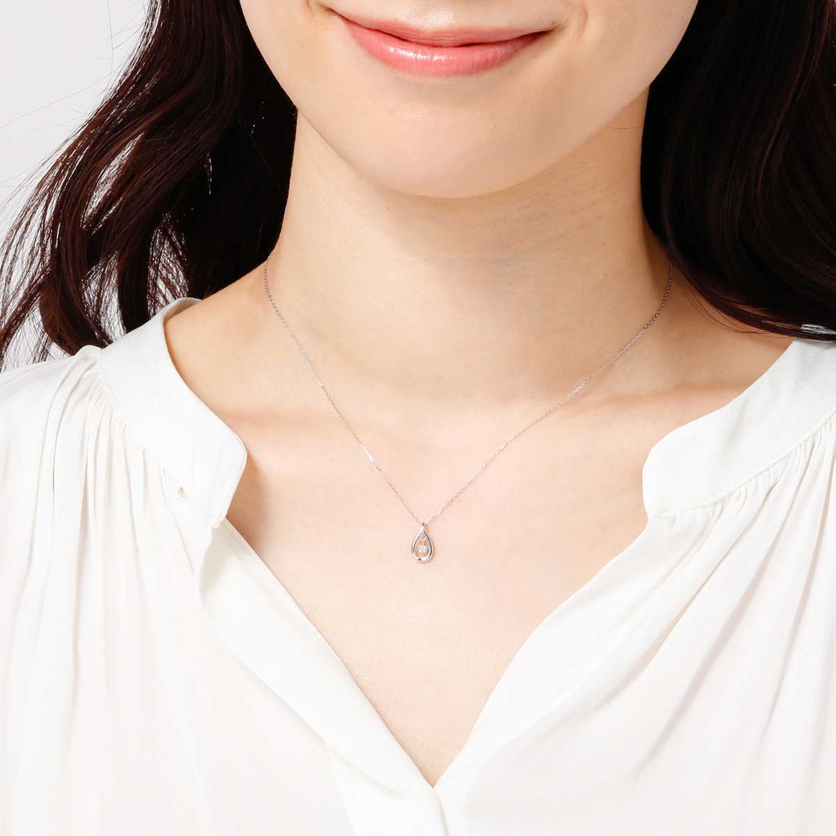 K10ホワイトゴールド しずく ネックレス | Canal4℃（カナルヨンドシー