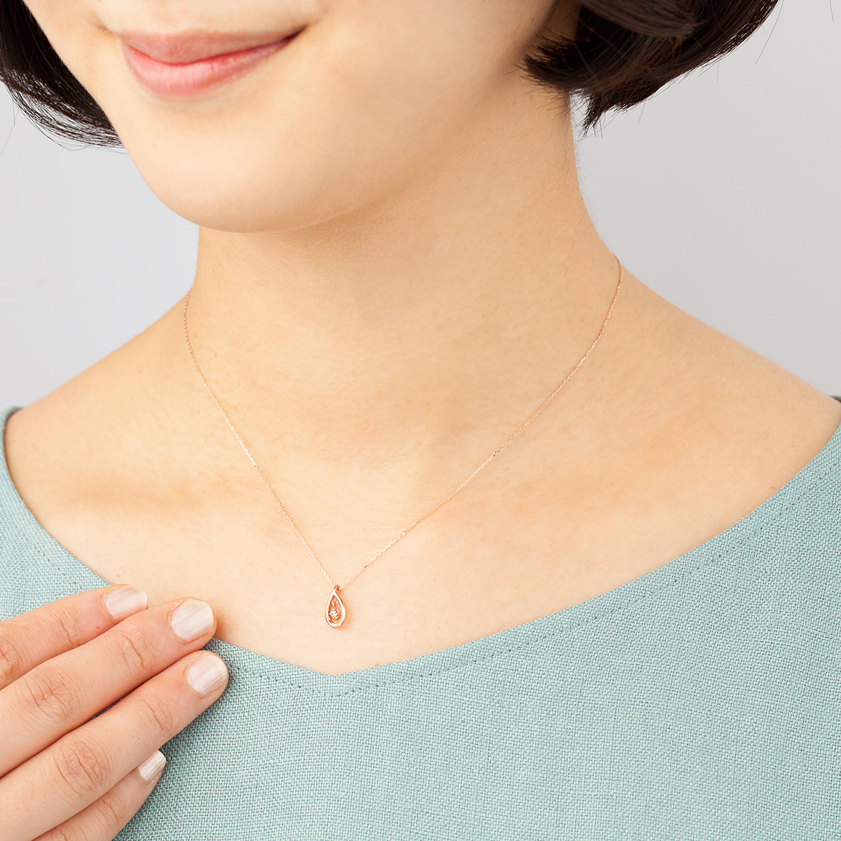 K10ピンクゴールド しずく ネックレス | Canal4℃（カナルヨンドシー
