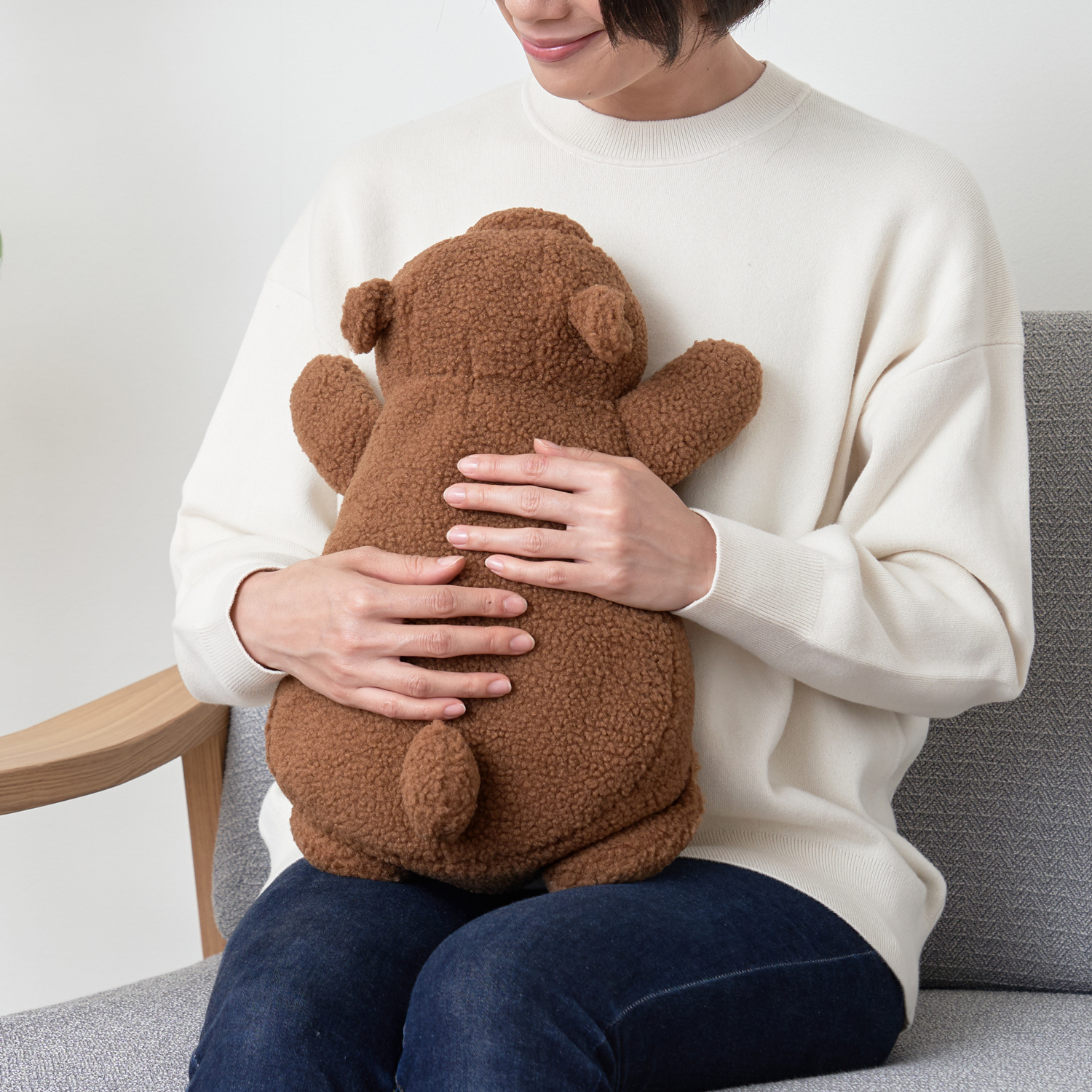 ム*ー様 Milenos 茶色のクマ型湯たんぽ 抱きしめたくなる 蓄熱式アニマル湯たんぽ | Life on Products（ライフ