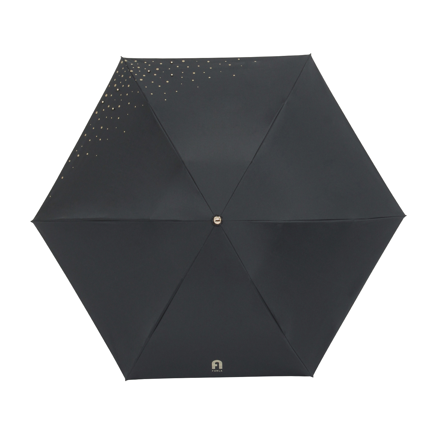 FURLAアーチロゴ&ゴールドビーズ晴雨兼用折りたたみ日傘＜フワクール＞ アーチロゴ&ゴールドビーズ晴雨兼用折りたたみ日傘＜遮光100