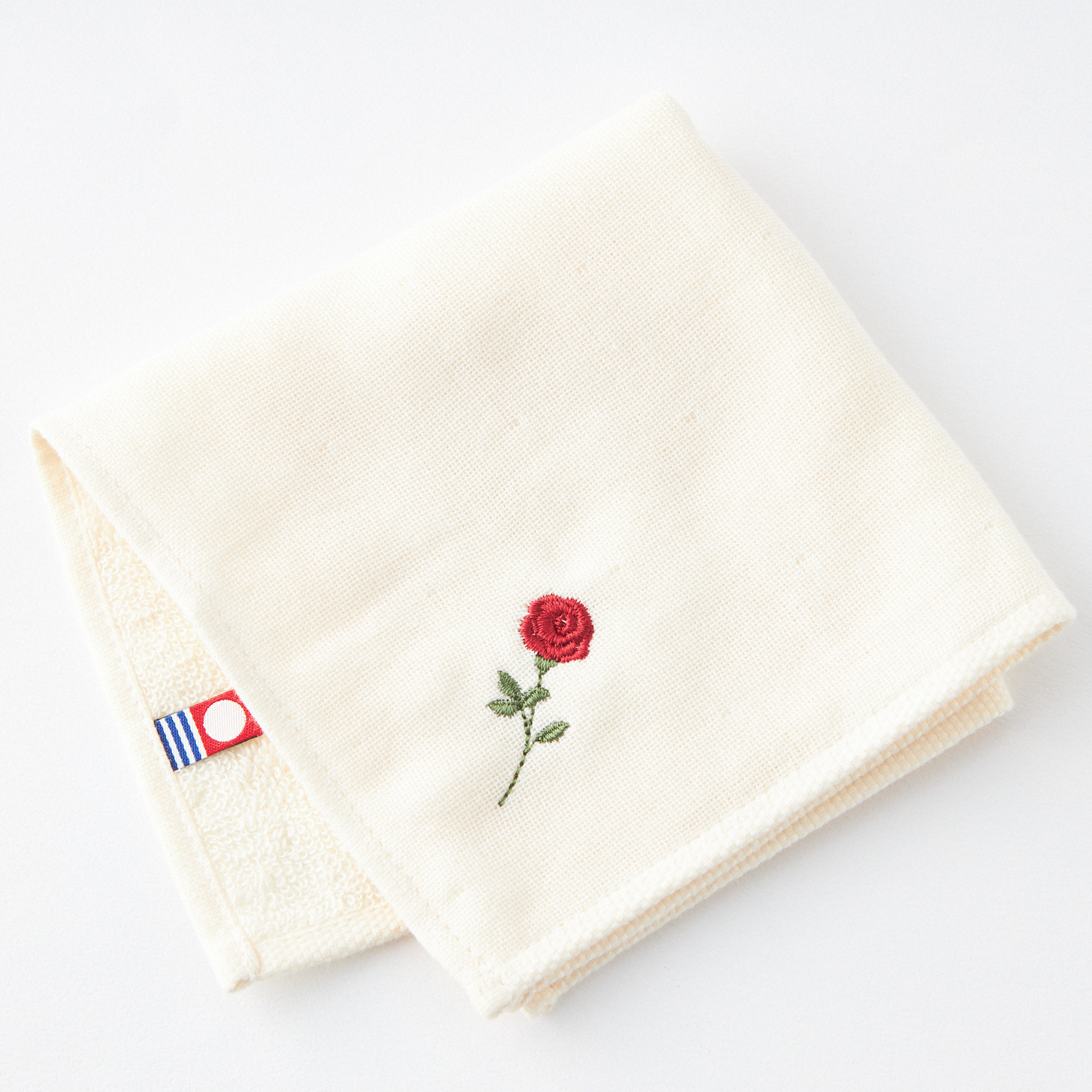 ヒスクローネバラ刺繍 レース ハンドタオル おしぼり6枚セット 母の日ボックス＋カーネーション〉ベース下地と選べるお花の刺繍