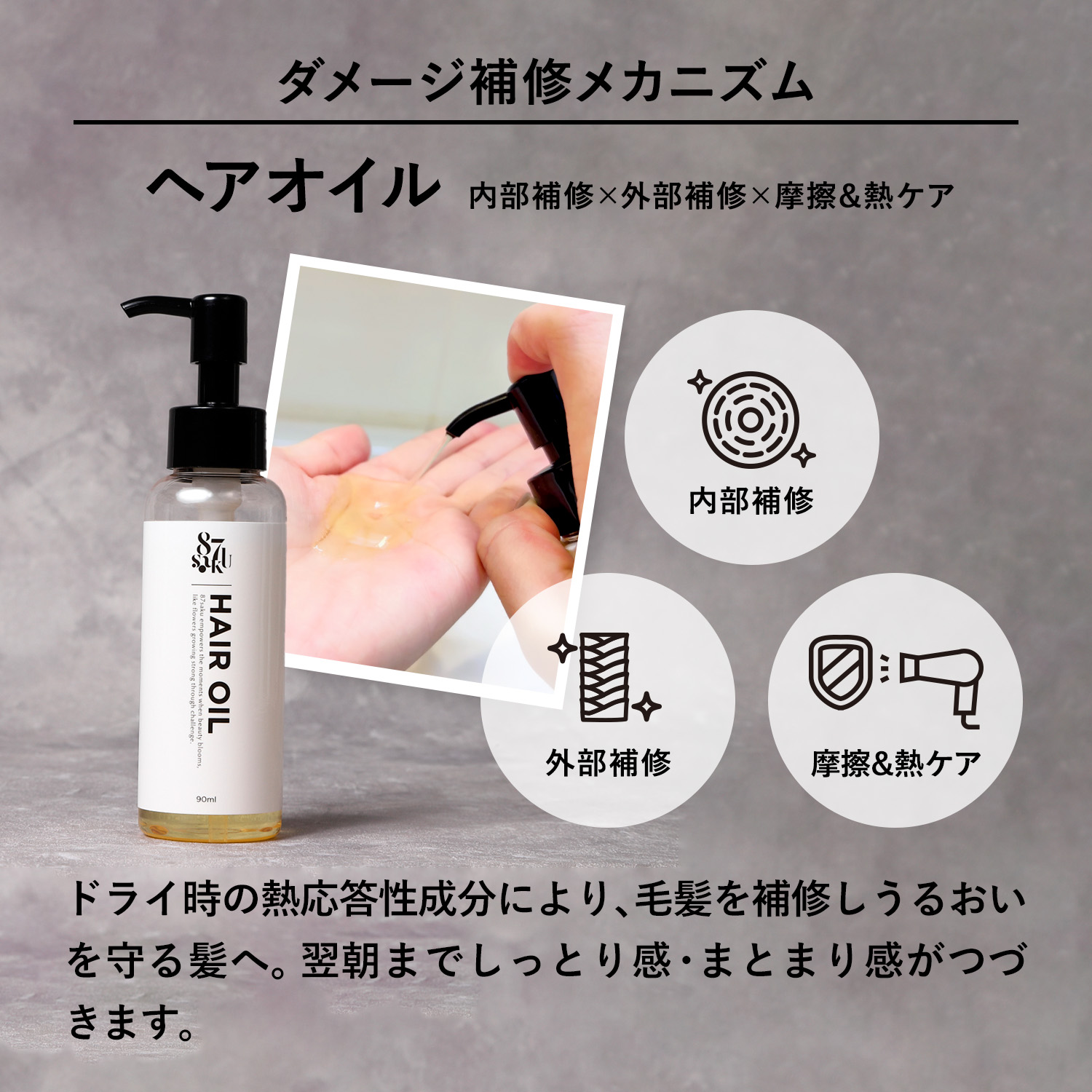 87saku ヘアケアセット（シャンプー・トリートメント・ヘアオイル