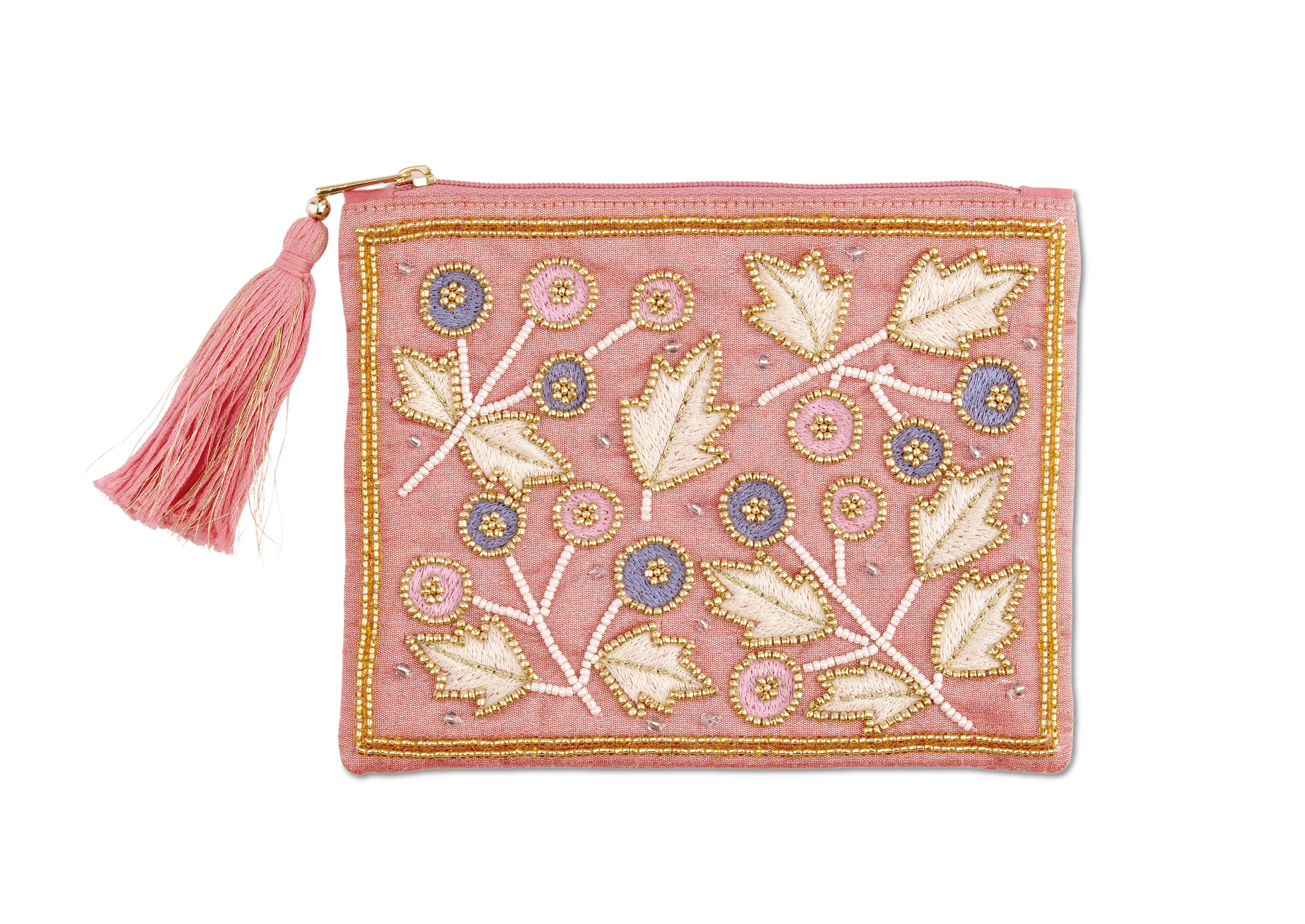 きらめく刺繍の花咲くポーチ Paljeeザリ刺繍ポーチ | KISHIMA（キシマ