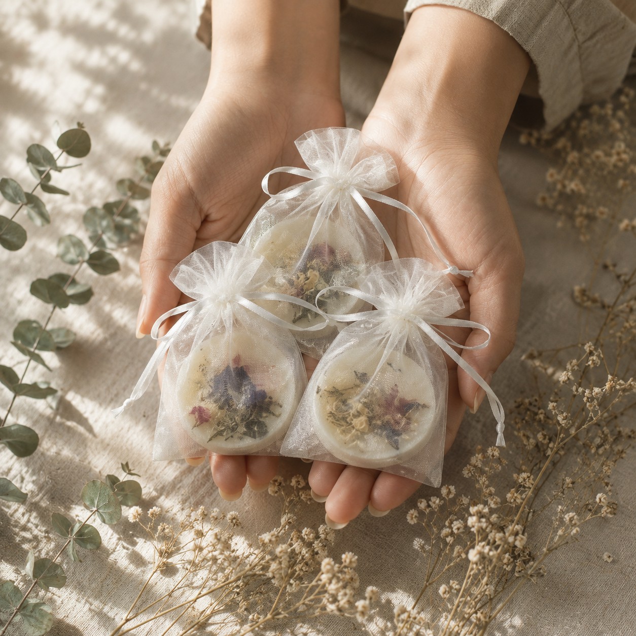 Stone Candle & Mini Sachet Gift Set – Garden Quartz（天然石アロマ